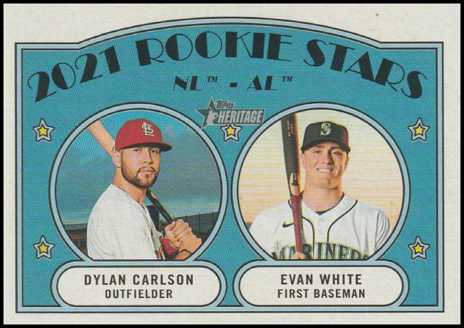 295 NL AL 2021 Rookie Stars (Dylan Carlson Evan White) RS, RC